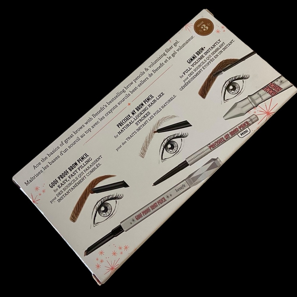 💎 Benefit Cosmetics Great Brow Basics Pencil & Gel Set Reusable Tin Shade #3 - Picture 4 of 4